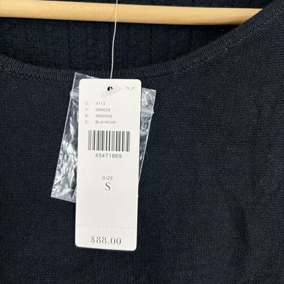 Moth Anthropologie Sweater Size Small Womens Black Ruched Sleeve Asymmetric Knit - Picture 5 of 10